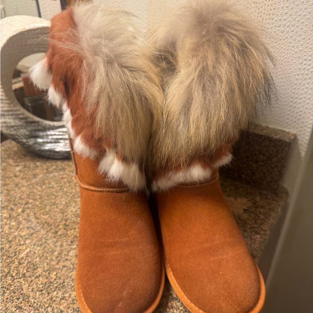 Cape Robbin chestnut Faux Fur Trimmed Boots (8) - Picture 3 of 8